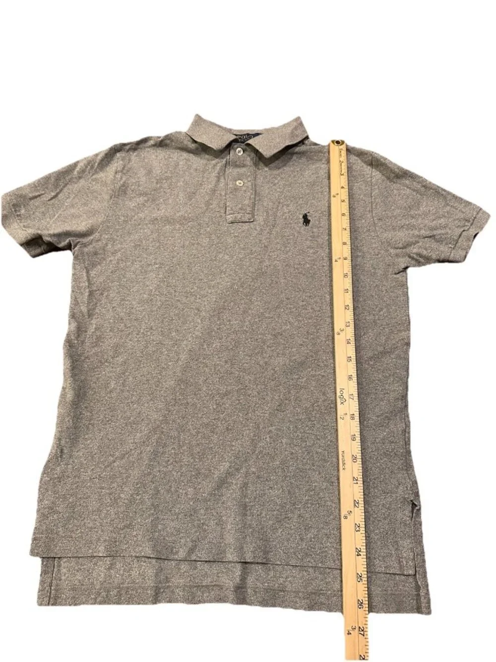 POLO RALPH LAUREN Mens Classic Fit Cotton Polo Shirt Grey Small